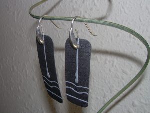 ARRECADES DE SEDA PINTADA A MA